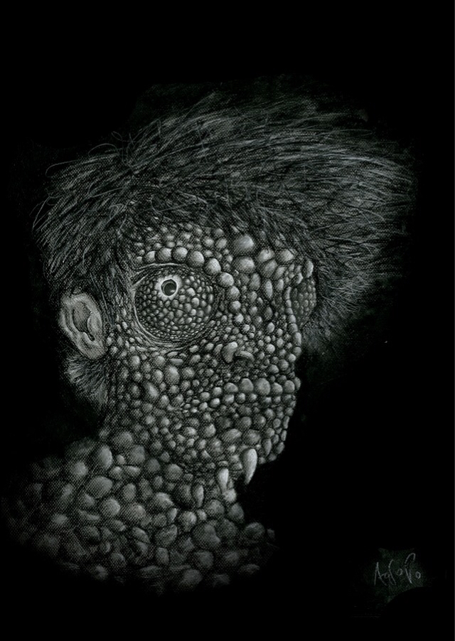 reptile charcoal portrait scad atlanta