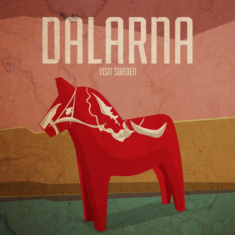 Sweden hast Dala dalarna Illustrator editorial article horse