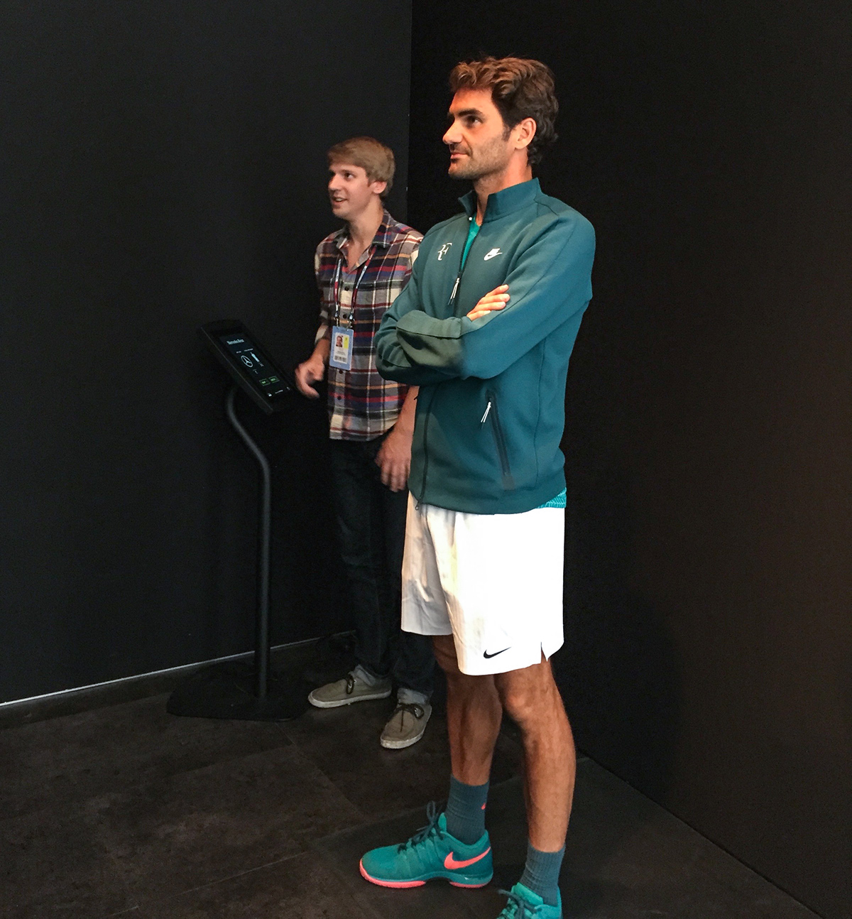 hologram interactive projection vr roger federer USopen holographic tennis Event vntana