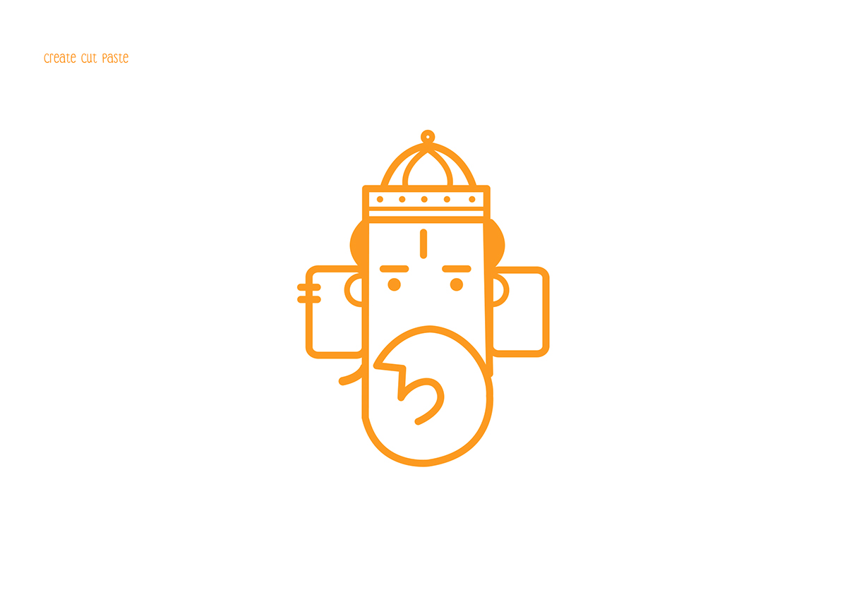 Lord Ganesha Ganpati God Icon Logo Design print festival ganesha vector ILLUSTRATION 