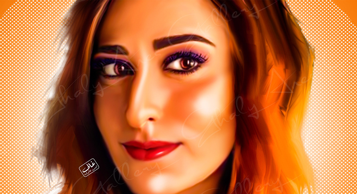 Amina Khalil art artist artwork Digital Art  Drawing  ILLUSTRATION  painting   portrait امينة خليل