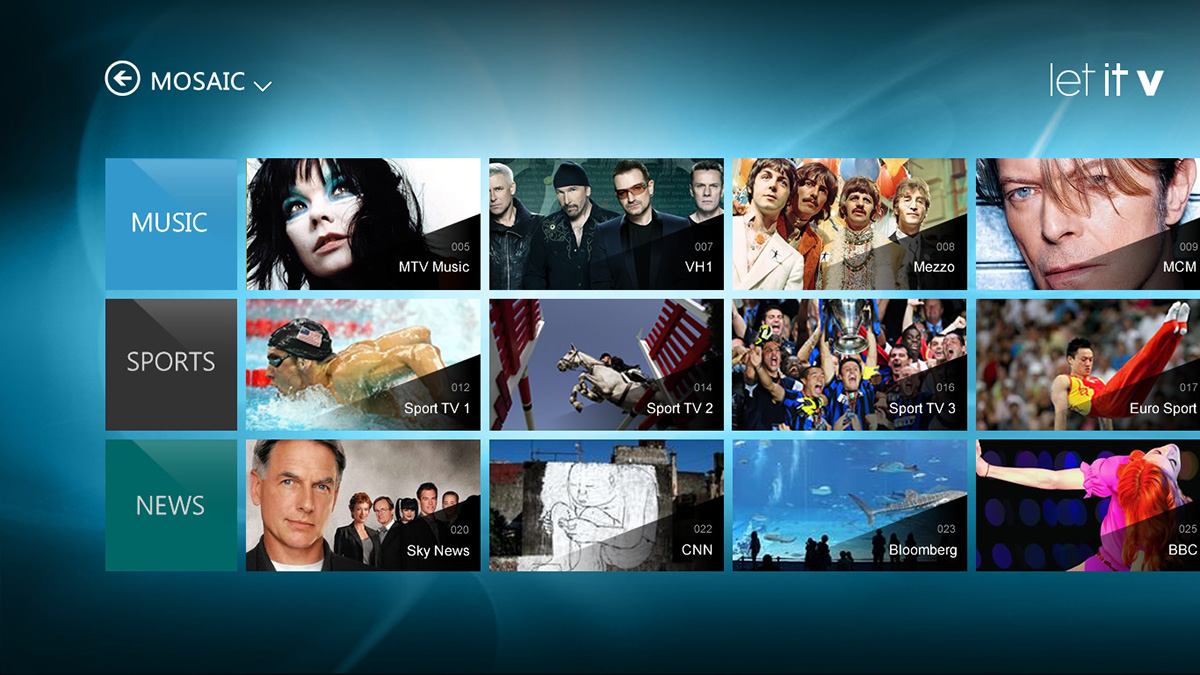 Let it v video on demand iTV Windows 8  app epg  TV Guide OTT Digital TV multiscreen TV smooth stream