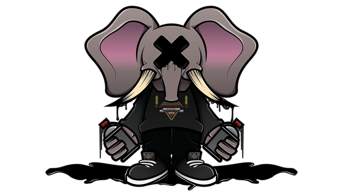 elephant Character design graff sickly