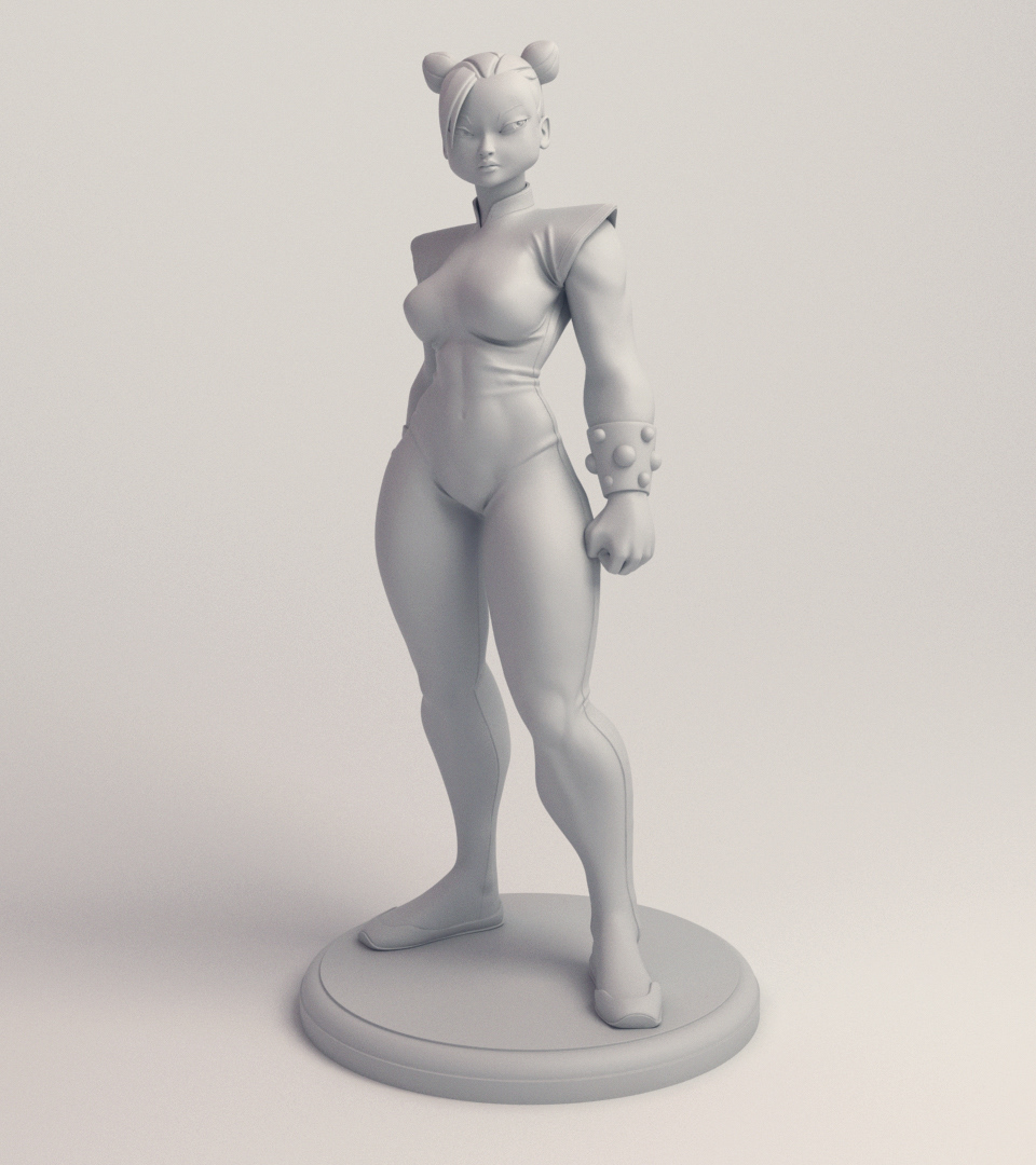 3d art STREET FIGHTER Chun Li 3d artist character art 3D Character digital sculpt 3d sculpt toy design 