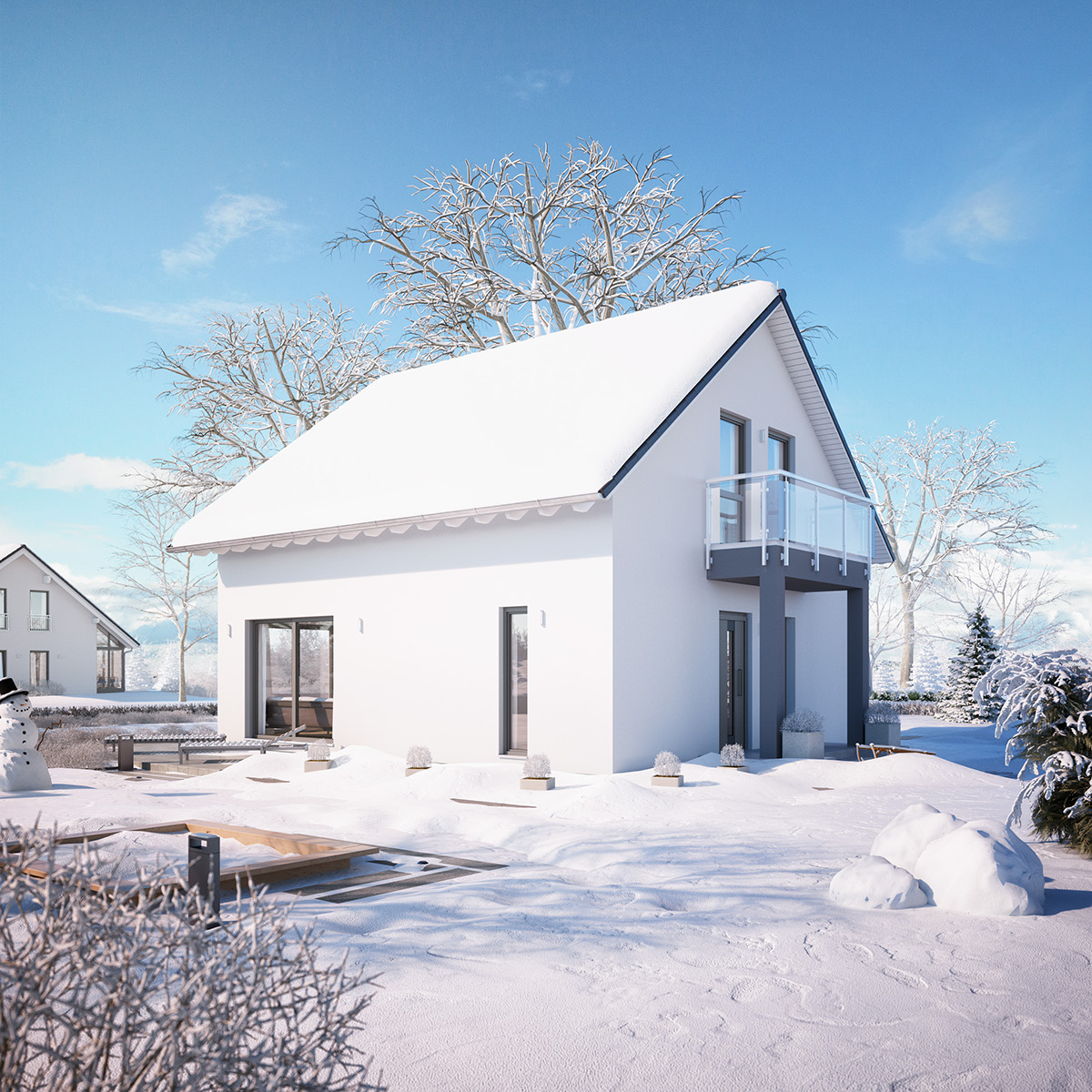 Prefab house 3D Visualisierung CGI immobilien fertighaus 3dsmax vray