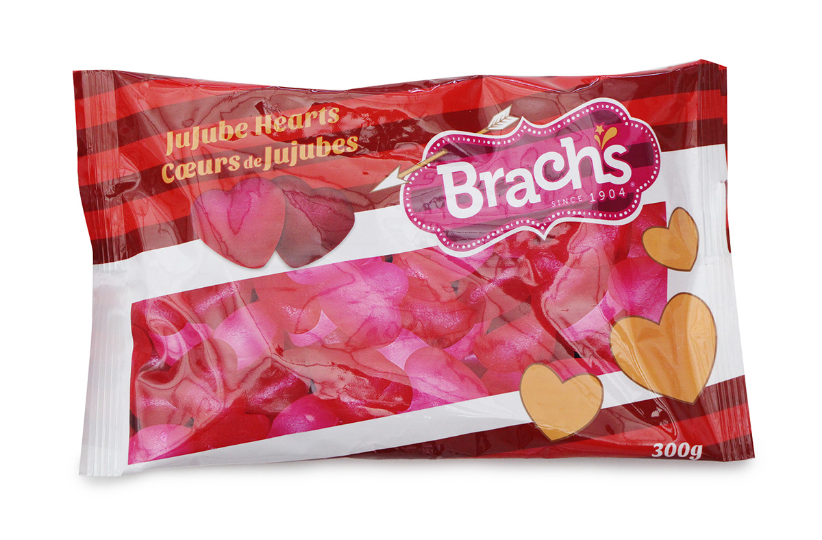 Candy valentines brach's red pillow bag  design CONFECTIONARY package design 