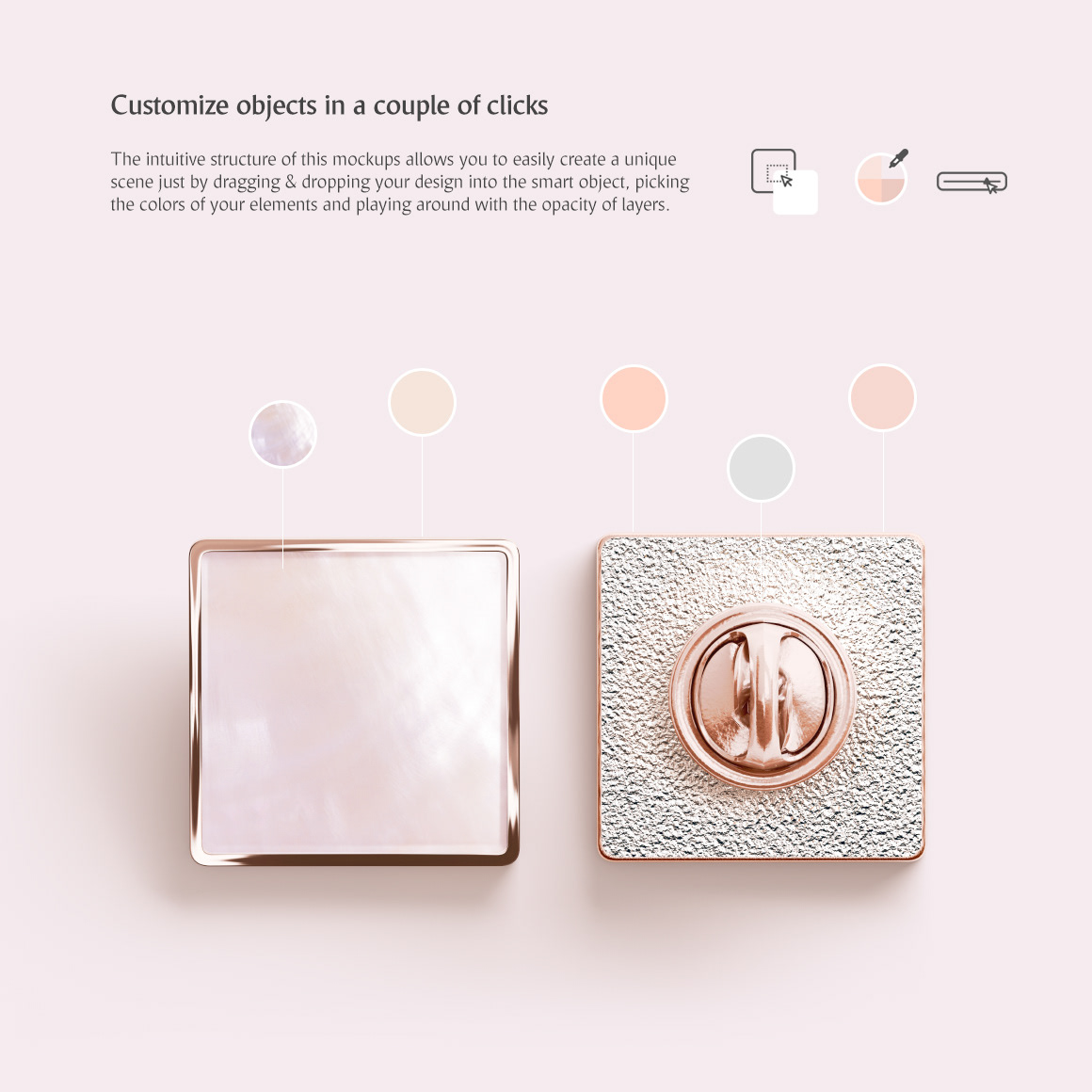 Download Square Enamel Pin Mockups Set on Behance