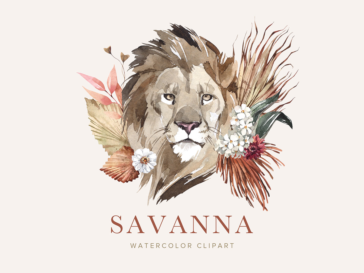Savanna Watercolor Clipart on Behance