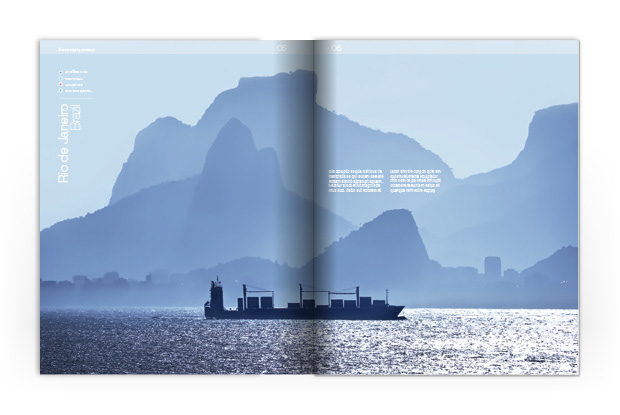brochure editorial shipping ships sea marketing   fine typographic minimal modern clean premium panoramic