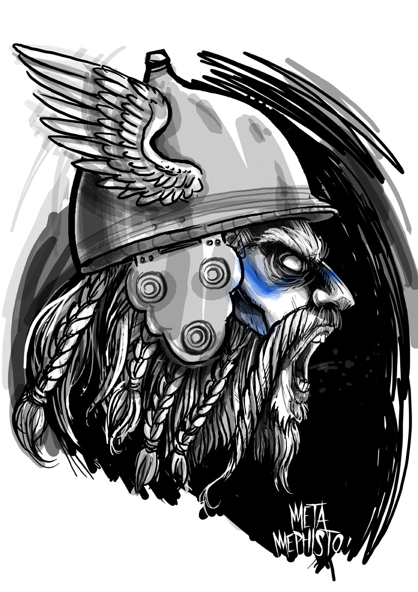 metamephisto viking Celt Celtic t-shirt artwork Character design digital art vector