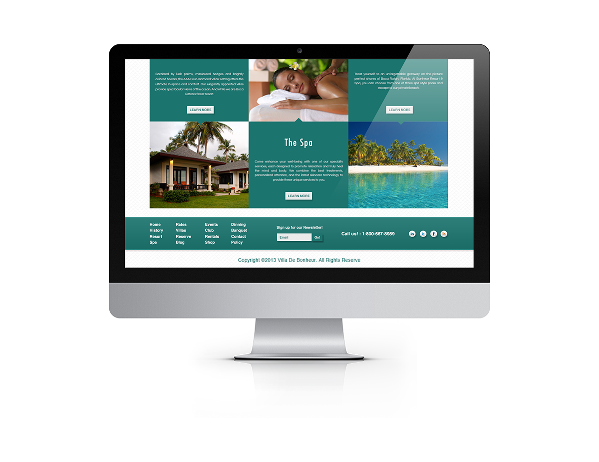 Ocean resort Web design Spa