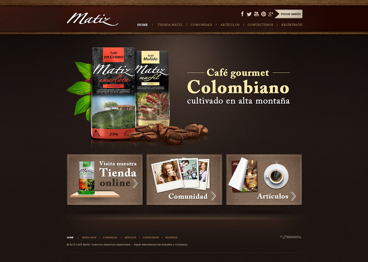 ui design Web design Coffee dark Retro