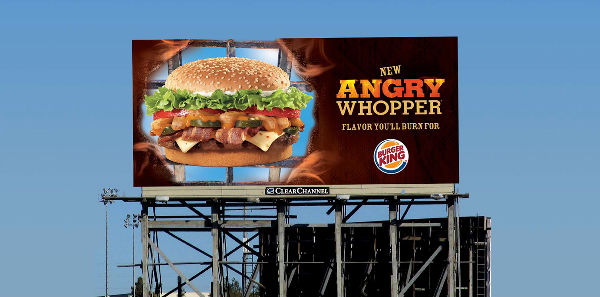 OOH outdoor advertising Billboards bk billboards burger king ads fast food billboards bk rc jones copywriter