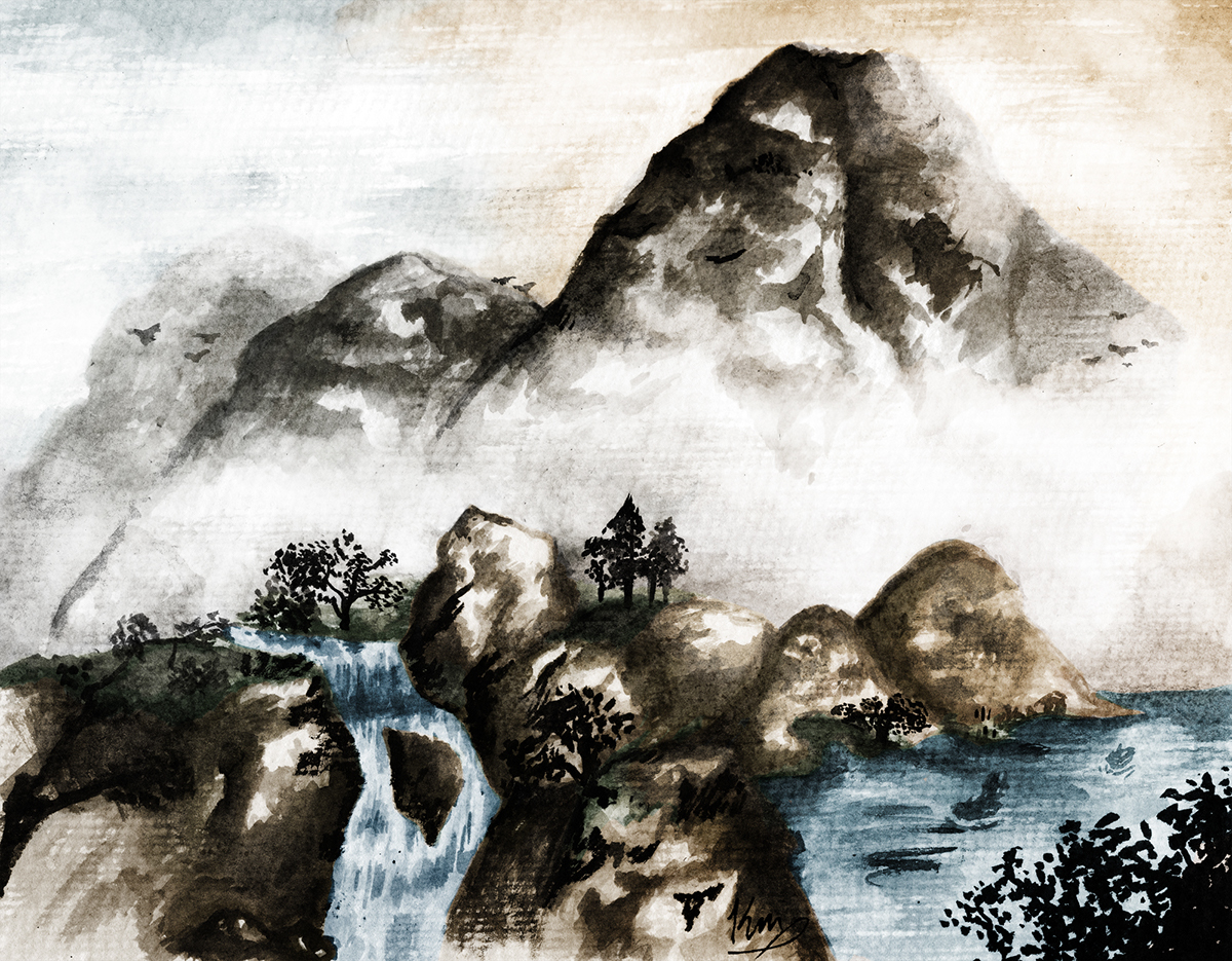 Okami Landscape game ink colour japan oriental
