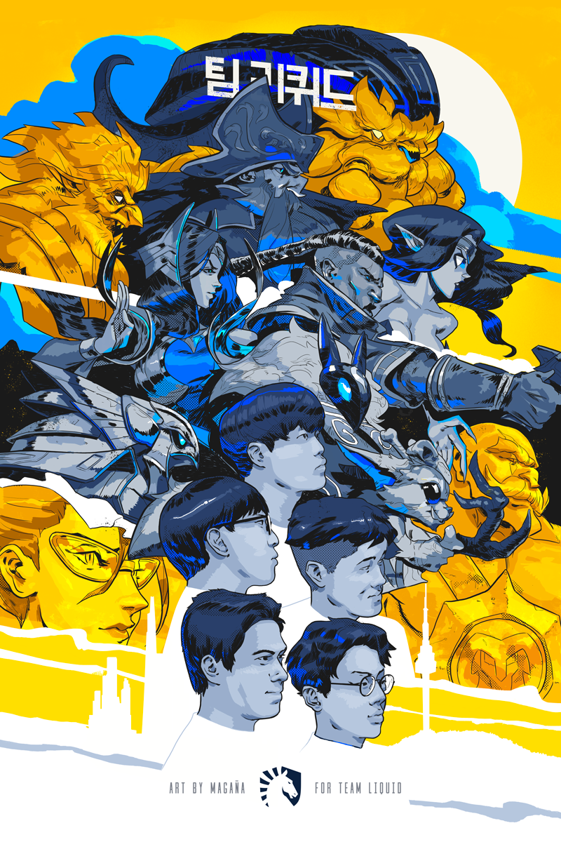 league of legends team liquid poster design magaña Korea Gaming Video Games cover comics