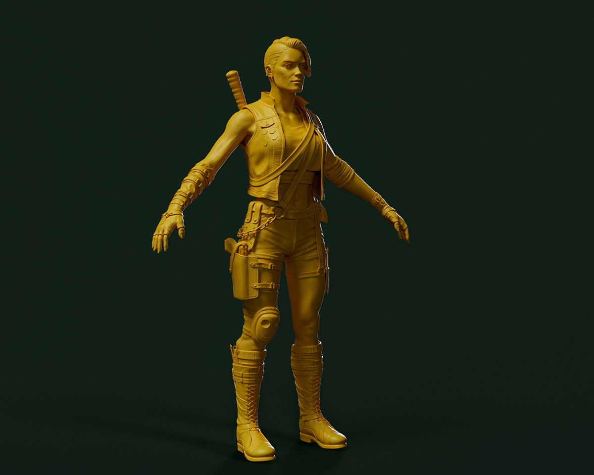 3d art 3D Character modeling 3D model character art Digital Sculpting Female Model Game Art Punk Character Render Sculpt