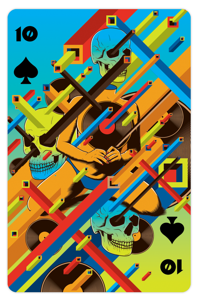 card playing card surrealism skull vector