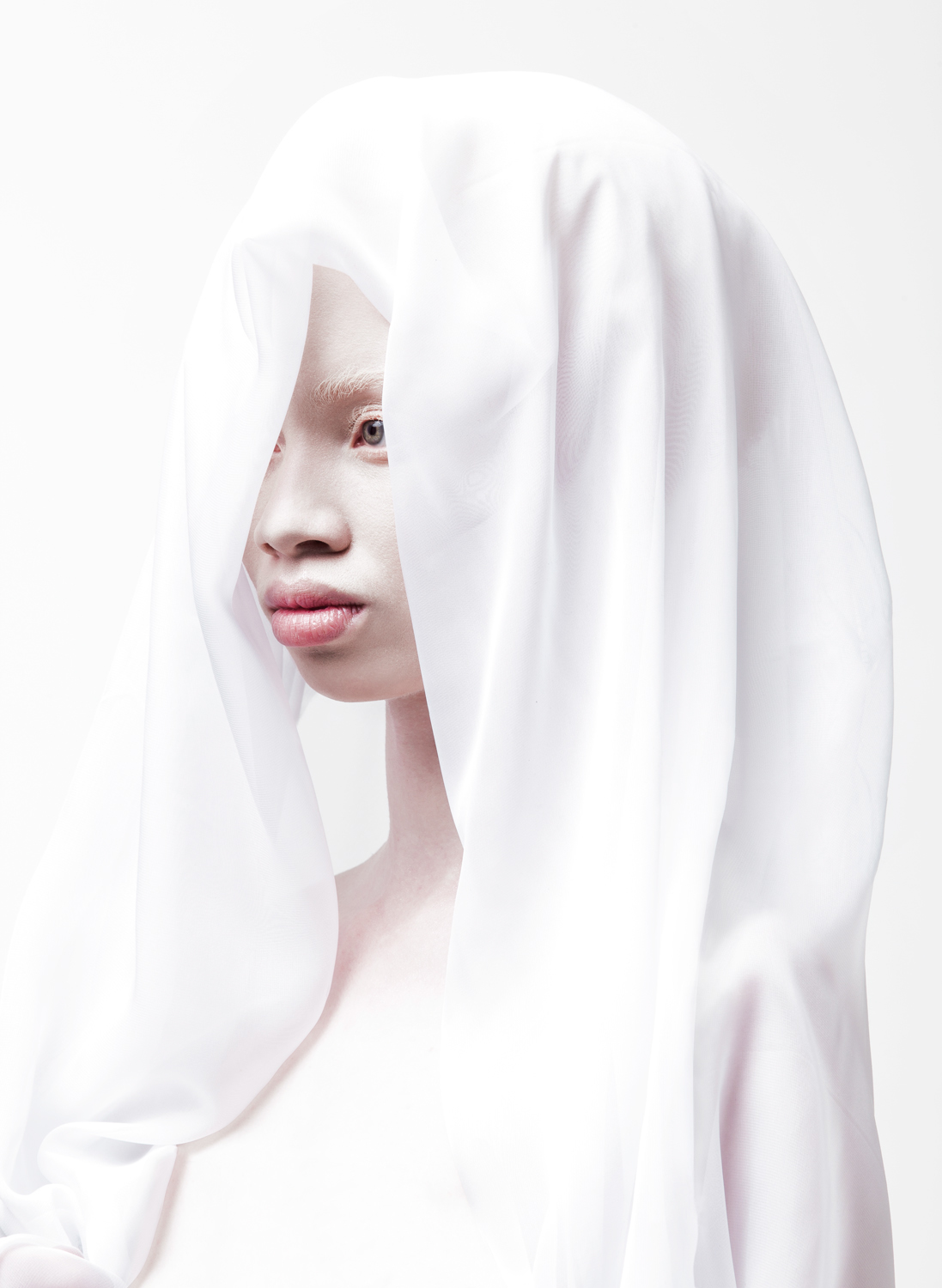 ALBUS albino studio Mary floating portrait levitation saint White Exhibition  spirital pure religious cover simple