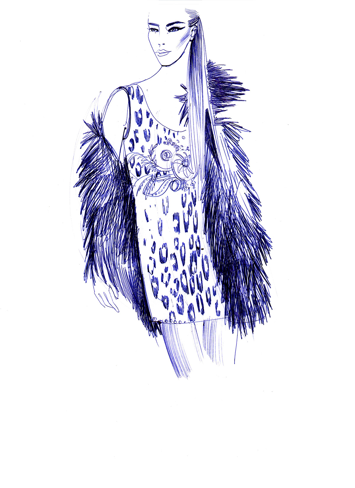 fashion illustration наброски шариковая ручка  иллюстрация иллюстрация моды 