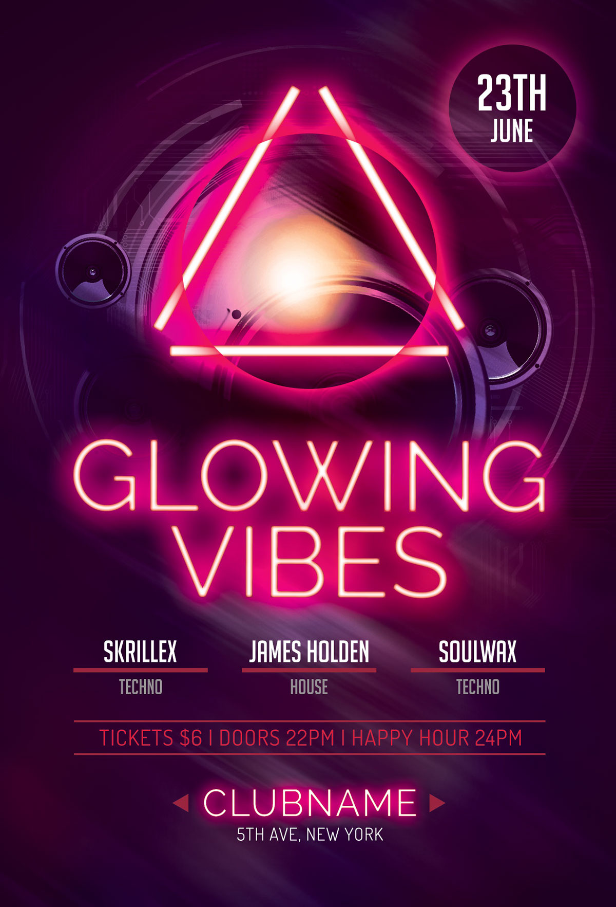 glow glowing flyer poster Collection psd photoshop dark night neon