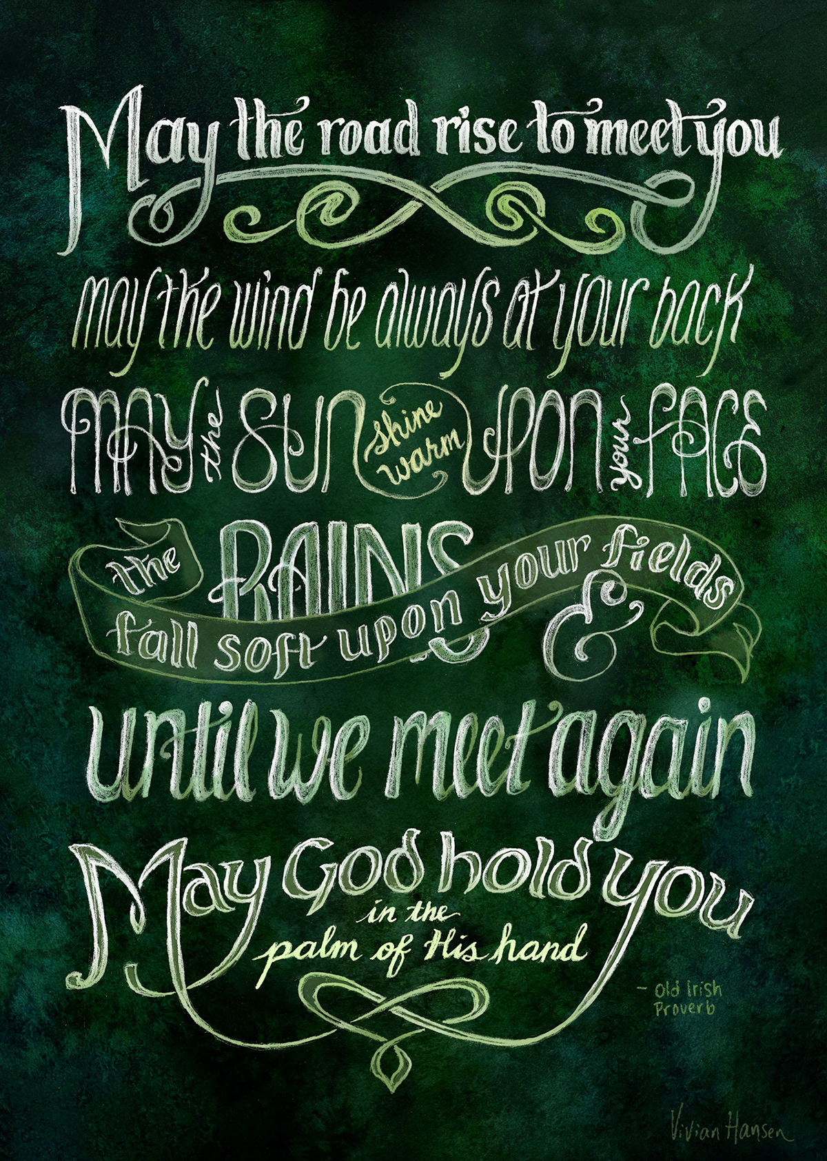 hand type Hand Typography Poetry  Prose irish proverb traditional st patrick's day card greeting Ireland paper