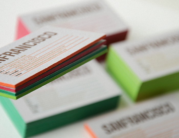 letterpress business card color Kraft Board sanfrancisco san francisco