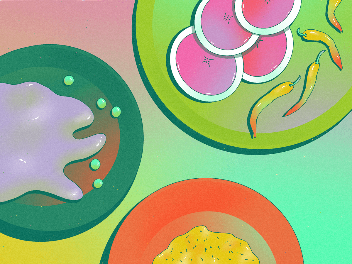 abstract art direction  branding  editorial Food  ILLUSTRATION  neon pattern still life stillherestilllife