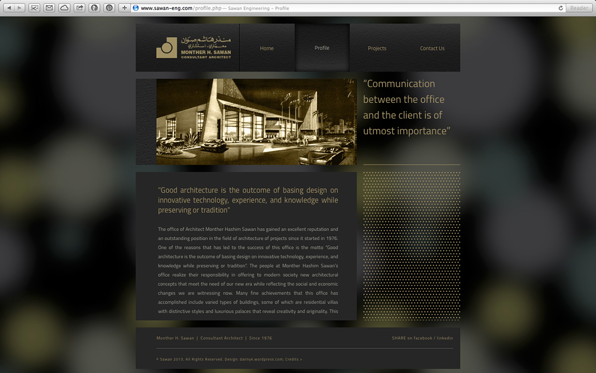 interactive Website design architect engineer Villa palace portfolio cms