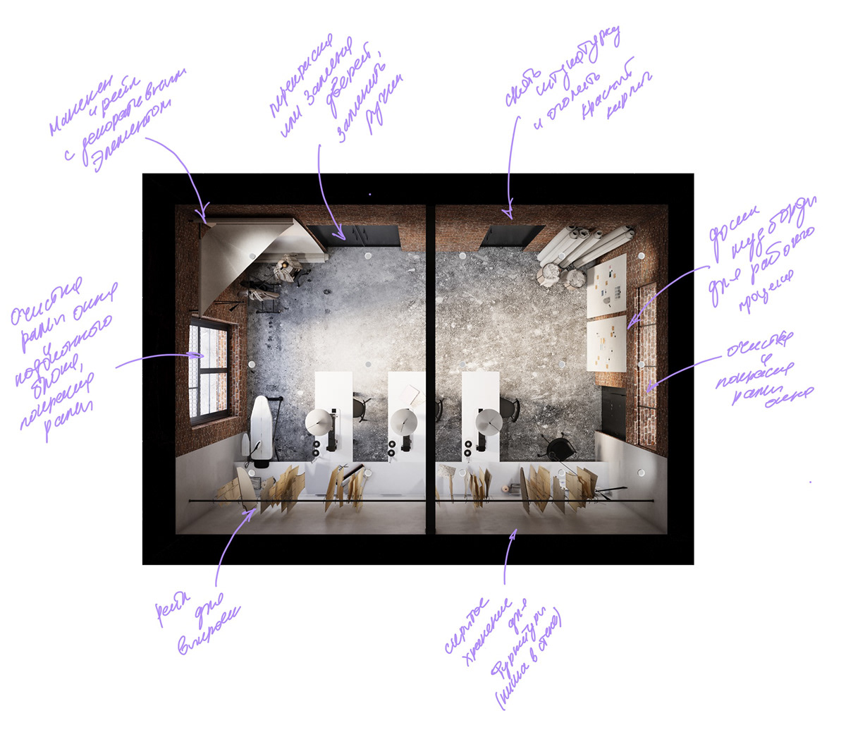 Workshop interior design  architecture Render visualization 3ds max corona sewing Fashion  design
