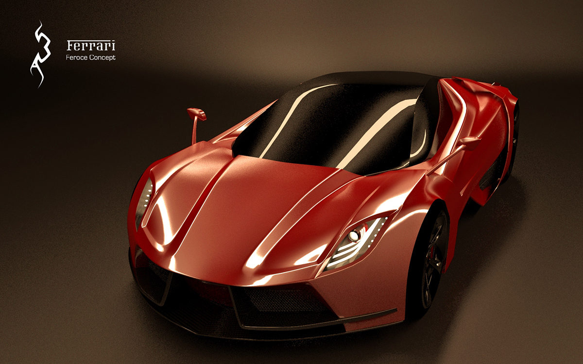 FERRARI lamborghini concept design 3D Autodesk photoshop car automotive   supercar red pininfarina bashar Audi black