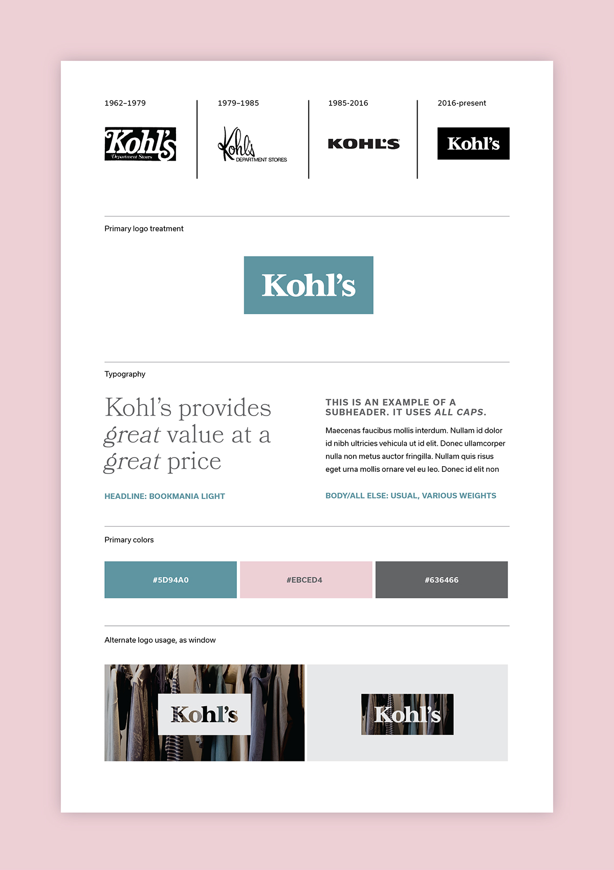 branding  kohls Website pink blue boutique corporate Fashion  department store Ecommerce