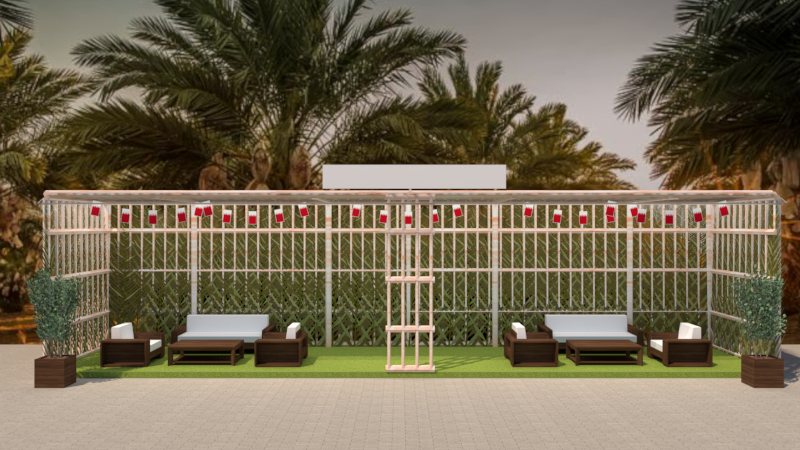 farmers market Bahrain manama palm 3D SketchUP vray vray render Landscape traditional project
