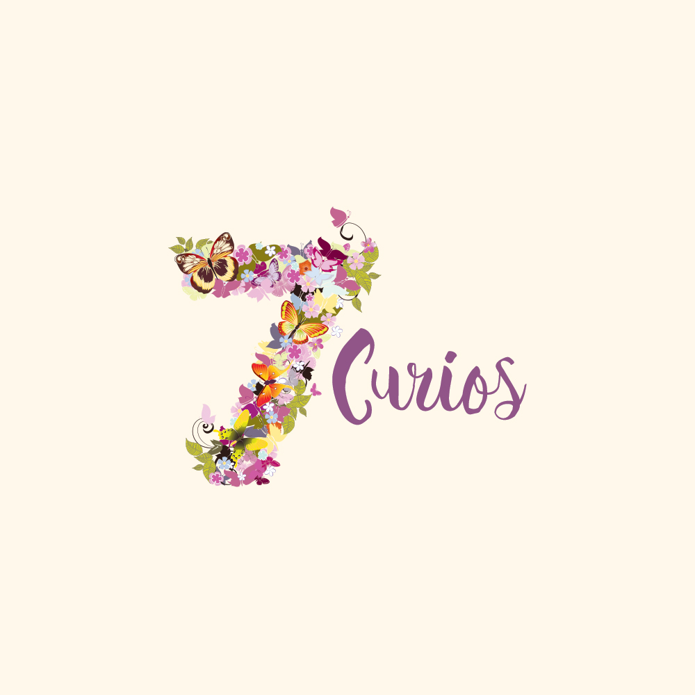 Logo Design curios Flowers butterfly seven