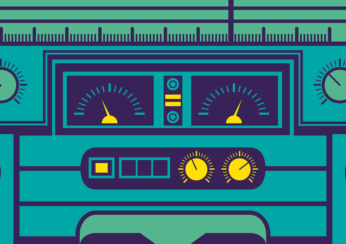 Radio 80's ochentas vector Illustrator Classic music vintage