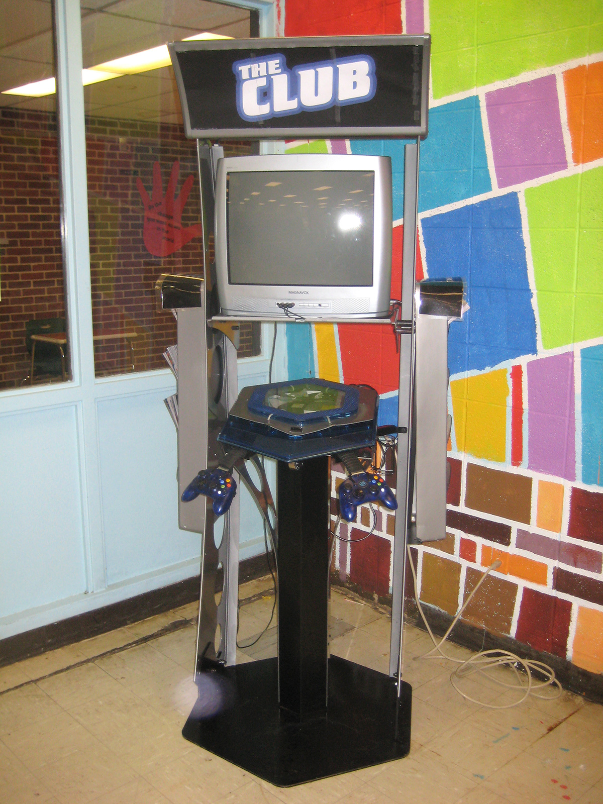 boys and girls club Kiosk GameCube xbox game videogame redesign recycling lighting reverse-engineering Promotional play kids hardware metal plastic rebuild innovation blue logo graphic Printing Electronics electrical wiring chassis Project controller marquee brain repurposed refurbished restoration
