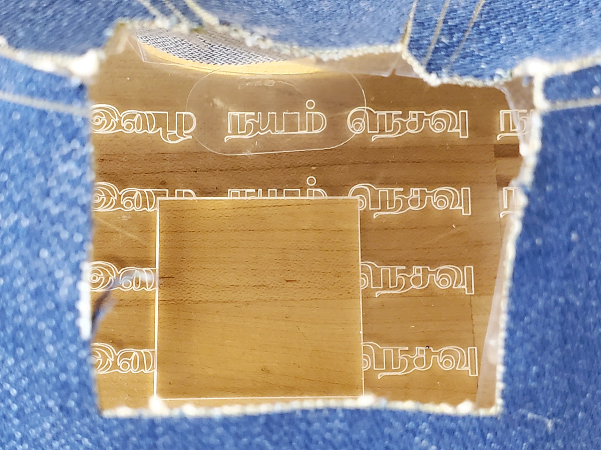 acetate Denim engraving fabric fibers laser cut tamil texture transparent