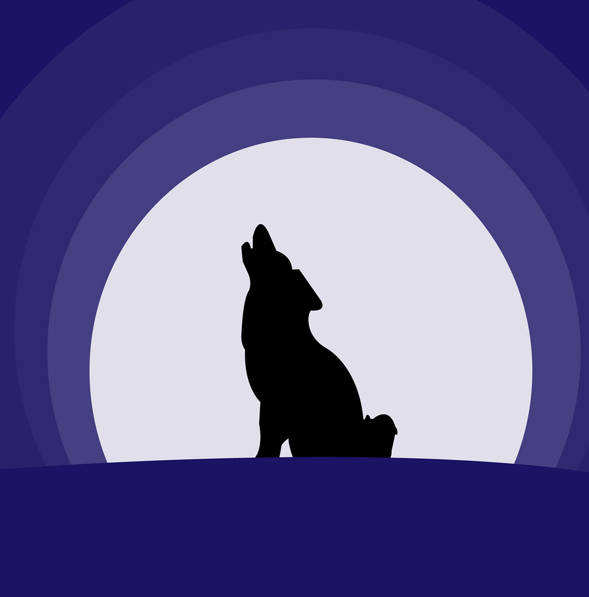 black wolf  illustration