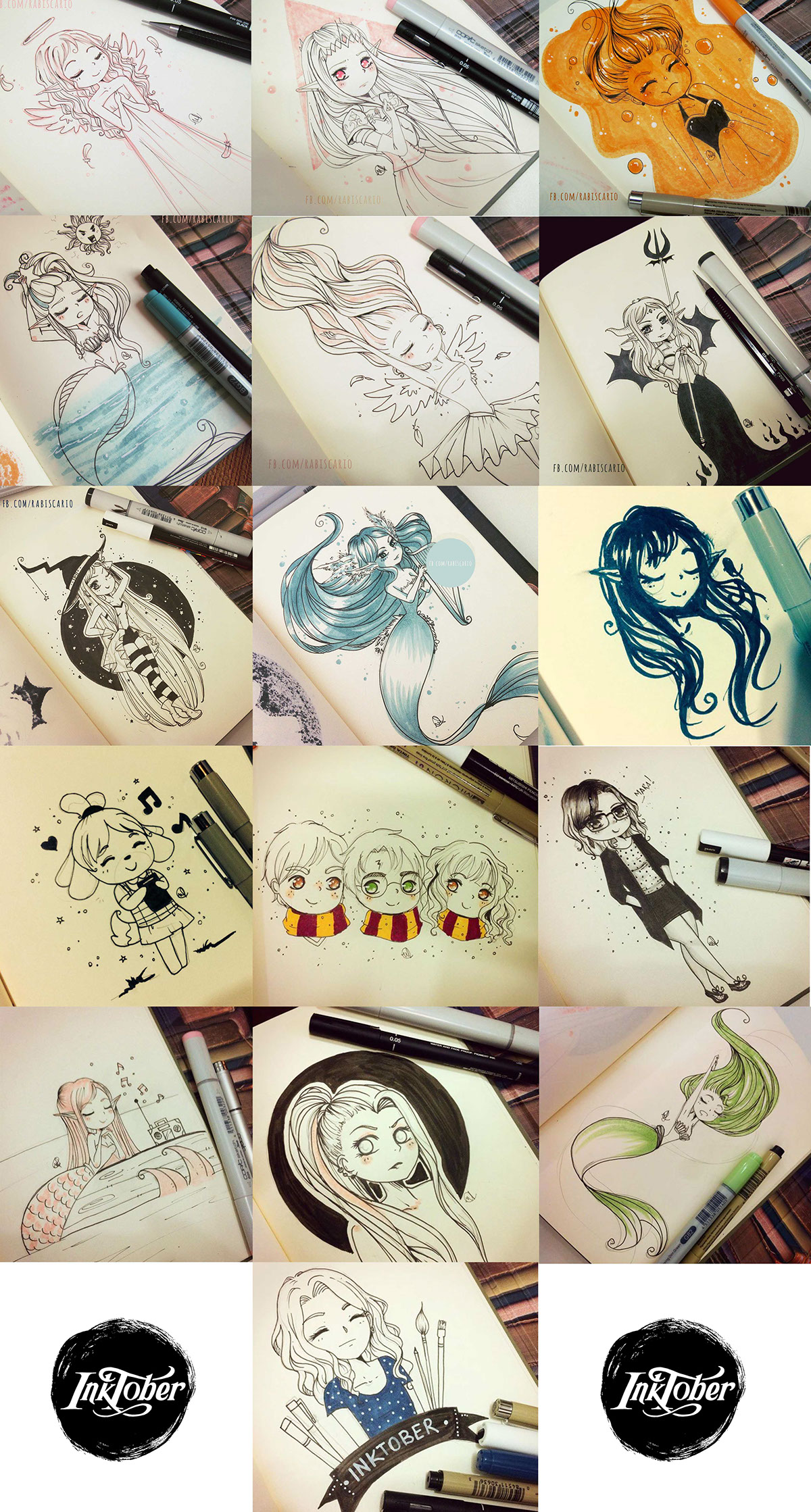 inktober sketchbook ink Copic elves markers art served character design served color cartoon Character hand draw draw