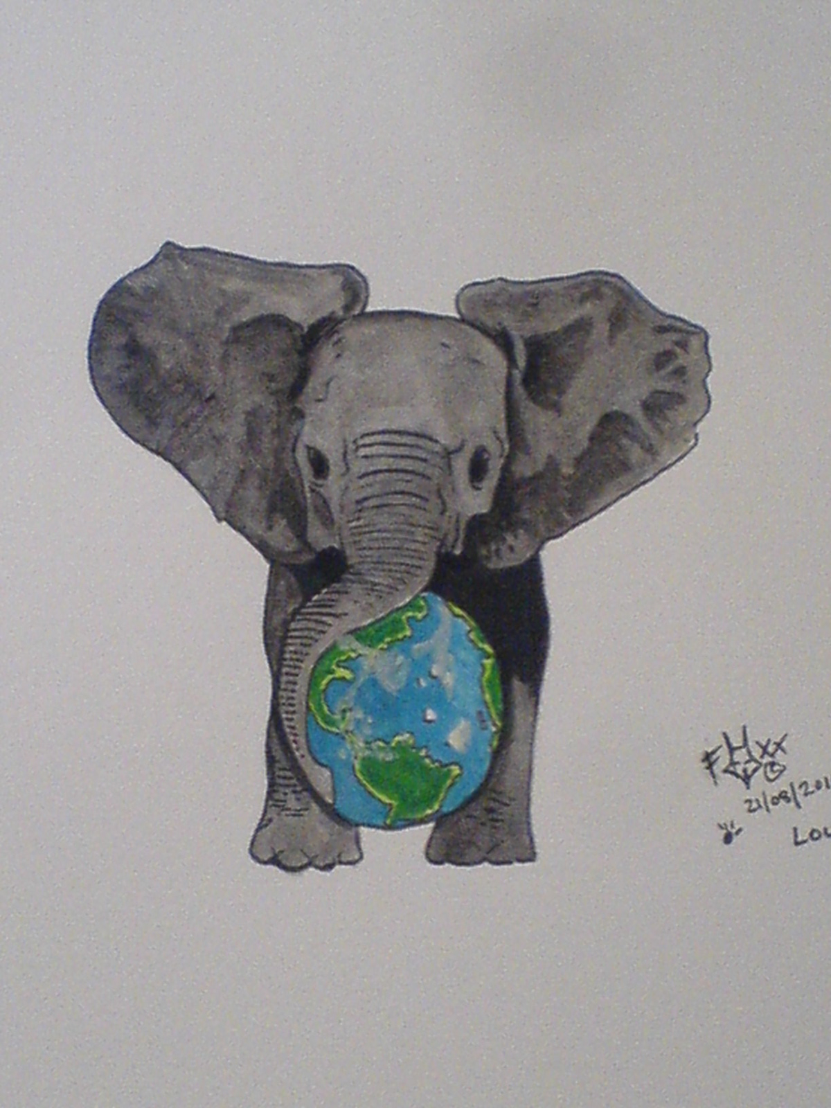 tattoo earth elephant