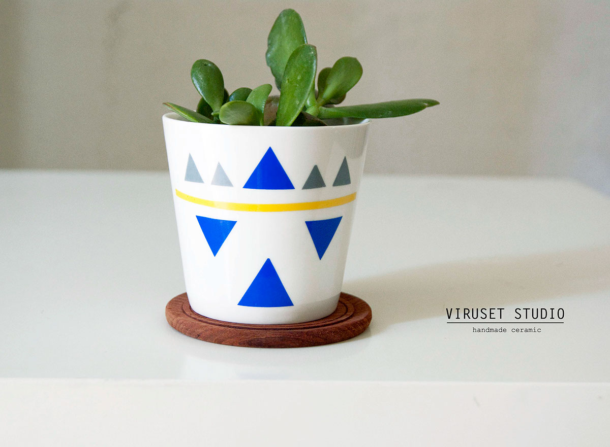 viruset ceramics  Pottery tableware homeware dish Planter succulent planter ceramic craft handmade
