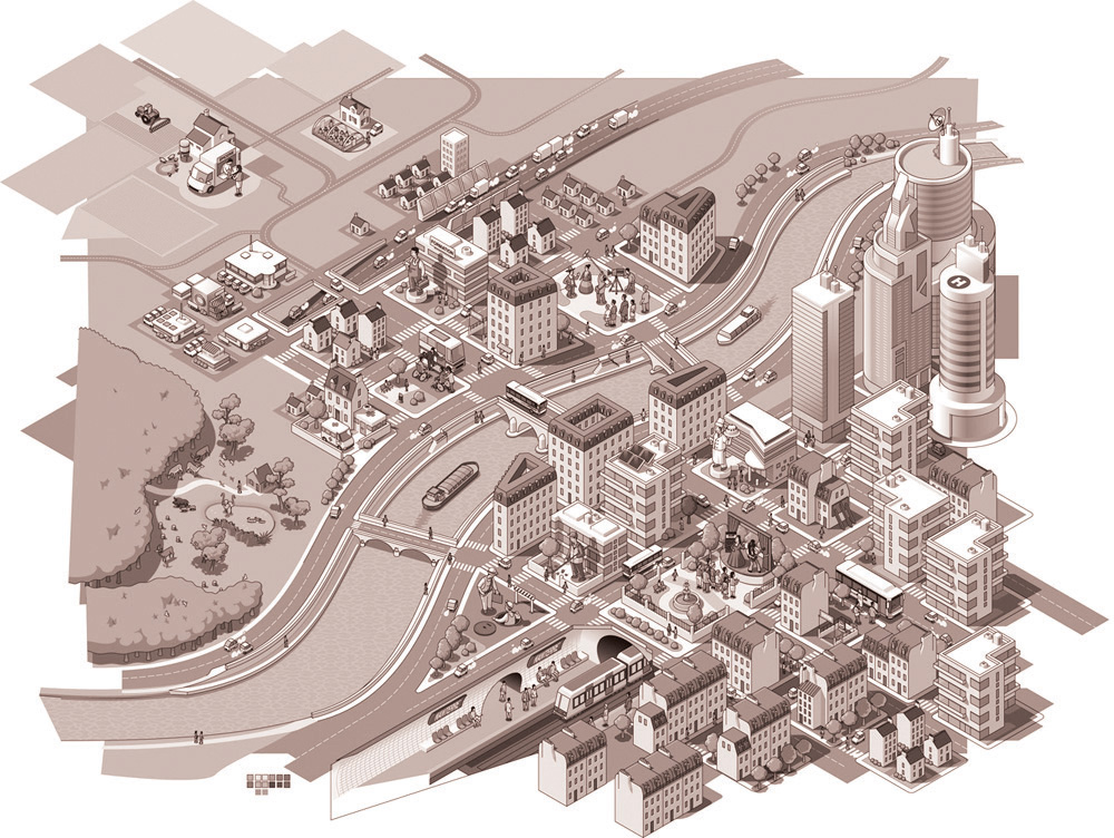 Isometric graphic infographics vector informative Cities