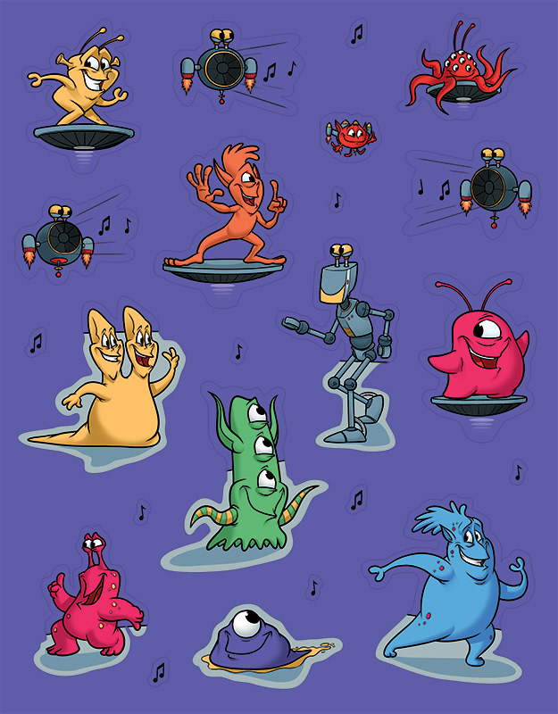 children's illustration Sticker Book children's book aliens science fiction