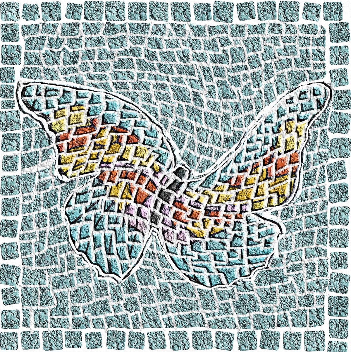 mosaic butterfly visual illusions