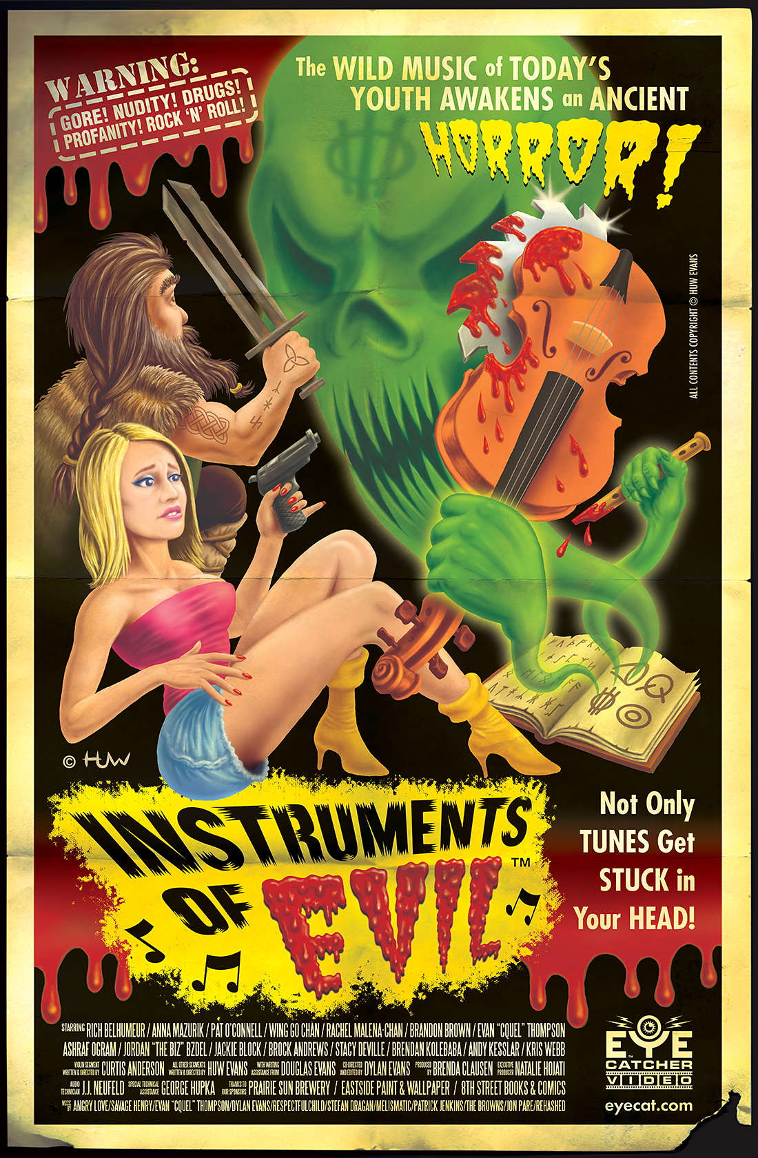 bmovie b-movie horror movie comedy  movie poster zombies Instruments of Evil retro movie movie low-budget movie Demons vikings Parody