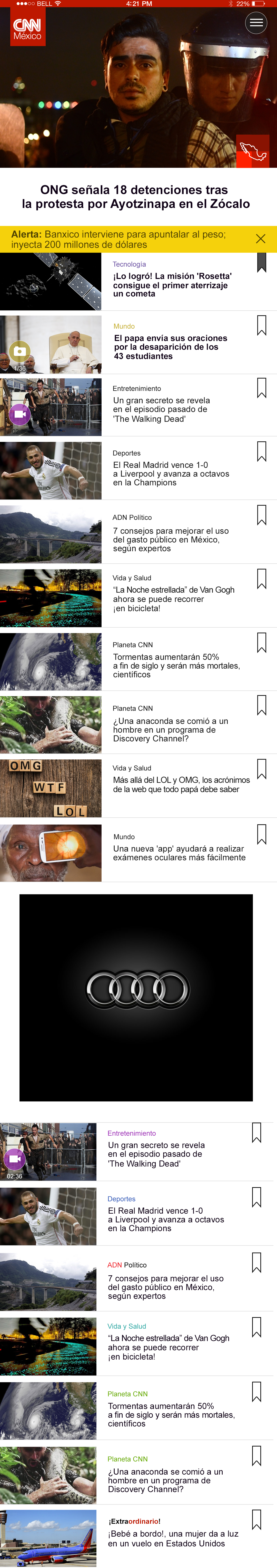 application CNN mexico UI android ux CNNMéxico design ios psd ai FW