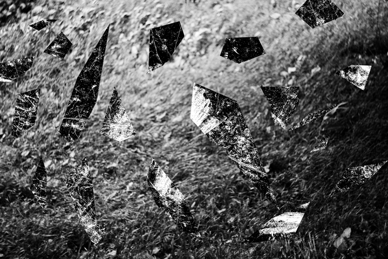 abstract collage art black river dark