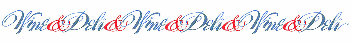 wine delicateas restaurant logo pointed pen watercolor