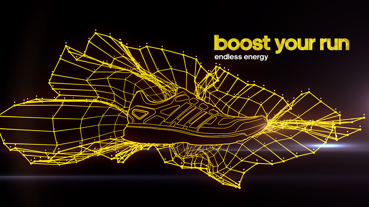 adidas TLV video mapping Mapping shoe Marathon israel rabin square cutout Show Exhibition  projection run boost energy