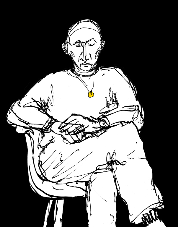 Drawing  portrait homeless ILLUSTRATION  reportage gold