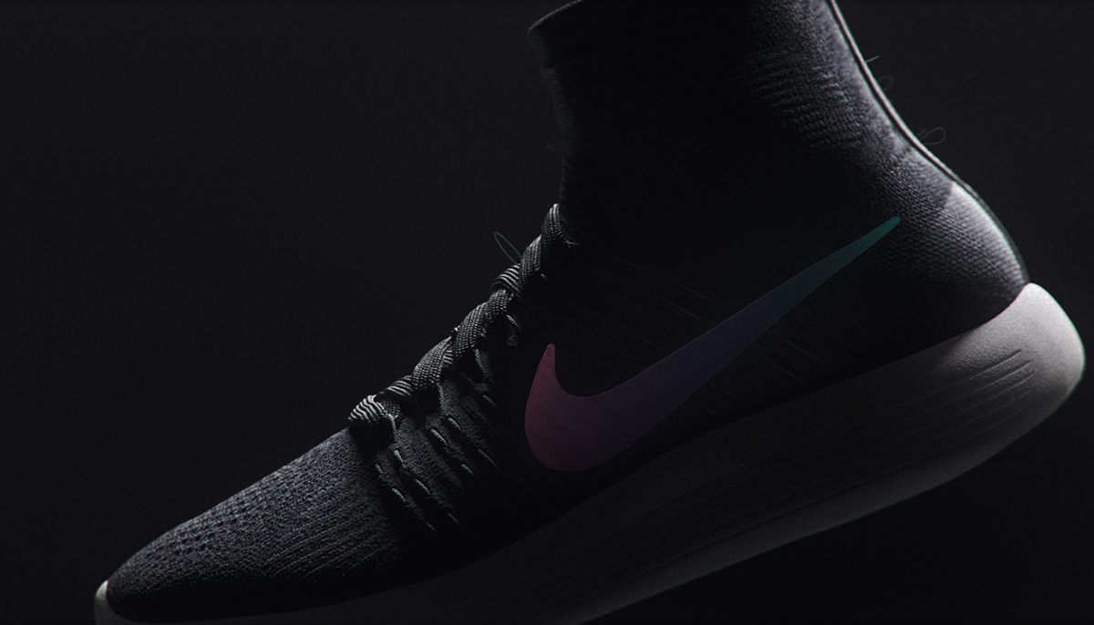 Nike flyknit innovation motion houdini cinema4d Procedural Sportswear sports brand campaign